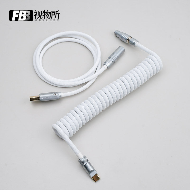 10/mo - Finance Glorious Coiled Keyboard Cable - Coiled USB C Cable Artisan Braided Cables For Mechanical Gaming Keyboard Coiled Cable Custom Keyboard Cable White - View #4