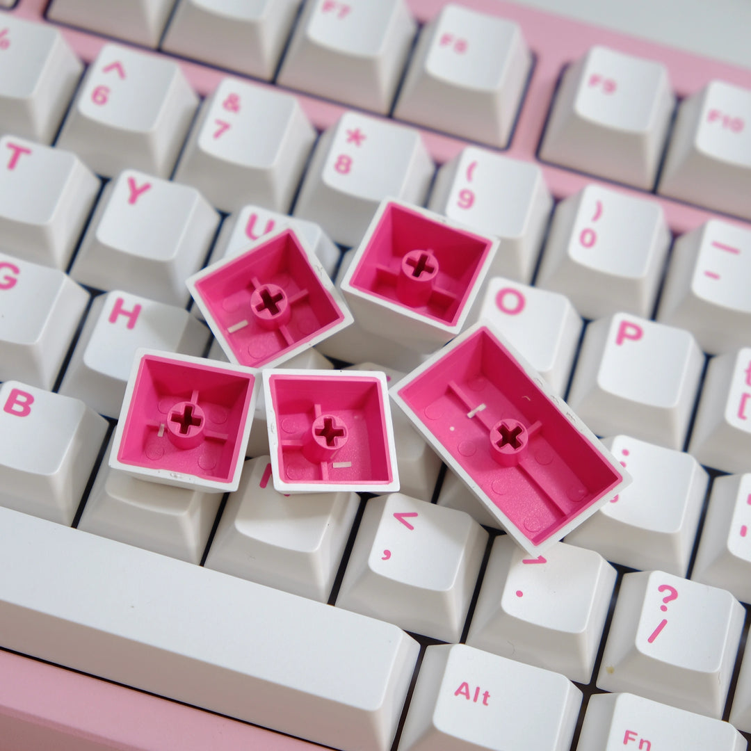 Red On White Keycaps Set