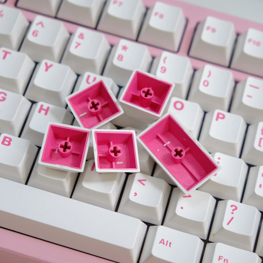 Red On White Keycaps Set
