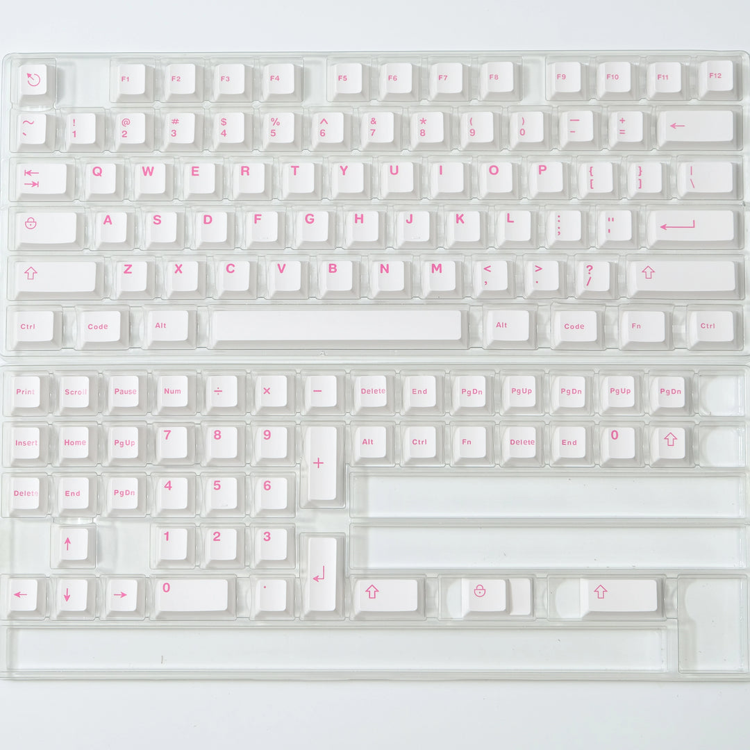 Red On White Keycaps Set