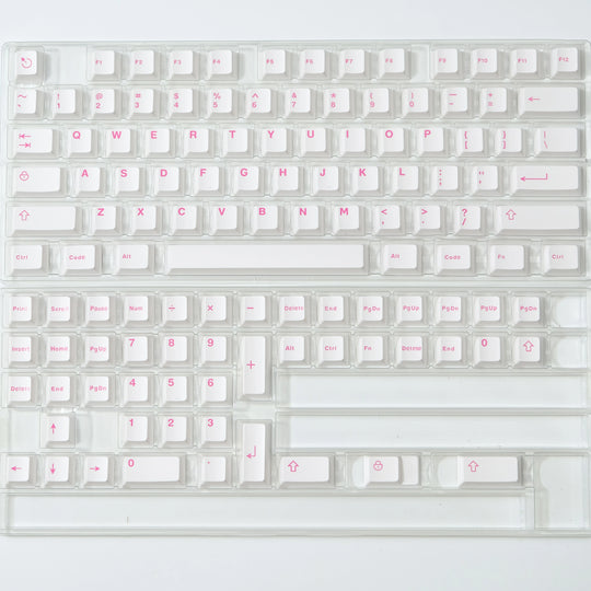 Red On White Keycaps Set