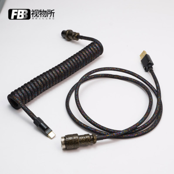FBB Custom Coiled Aviator USB Cable 'Dark Circus'