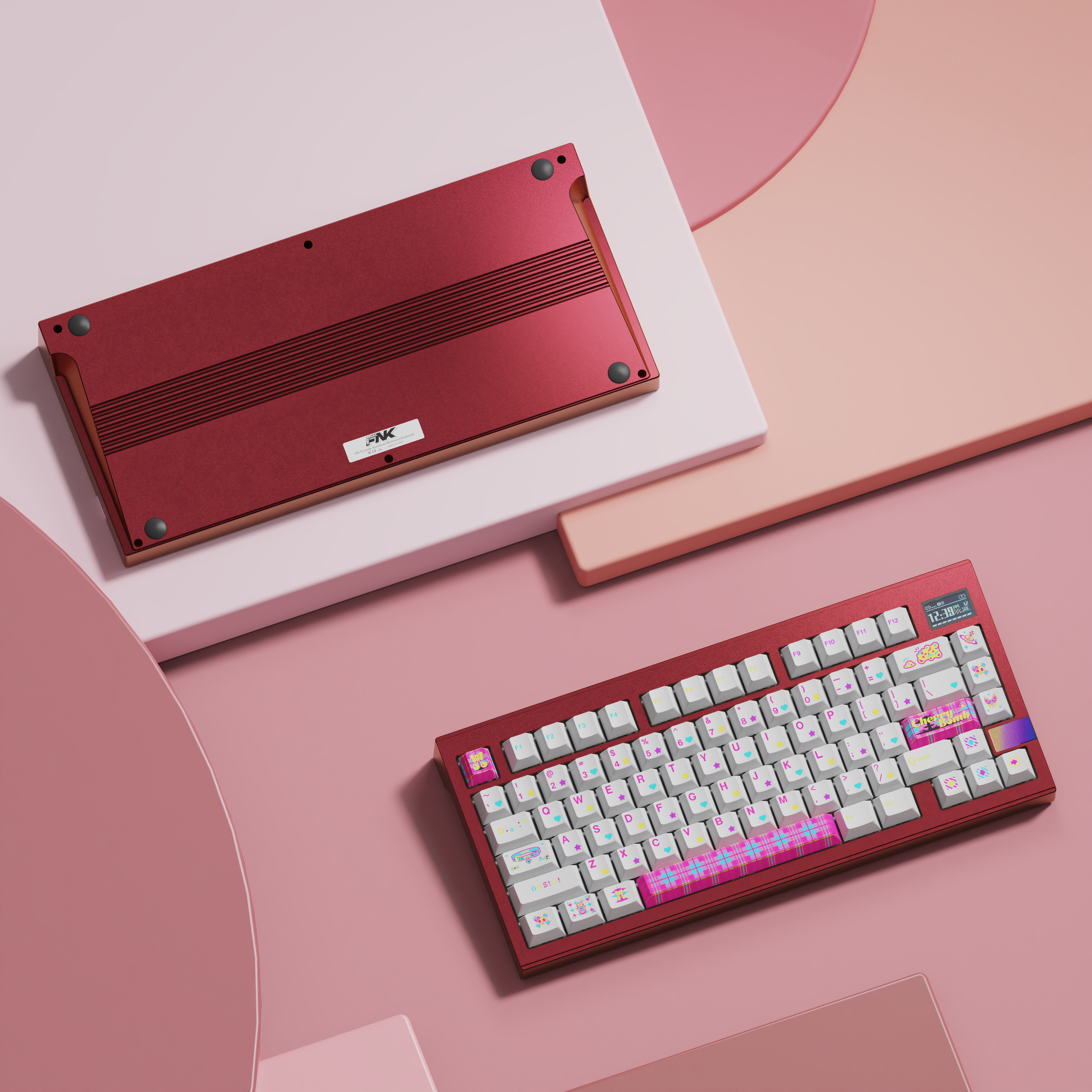 Hyekit Finalkey V81 Plus Wireless Gaming Mechanical Keyboard Kit: Custom LCD Screen, CNC Aluminum Frame, 2.4G Wireless/Bluetooth/USB W