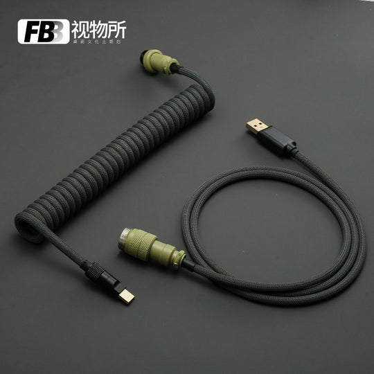 FBB Custom Coiled Aviator USB Cable 'Olive'