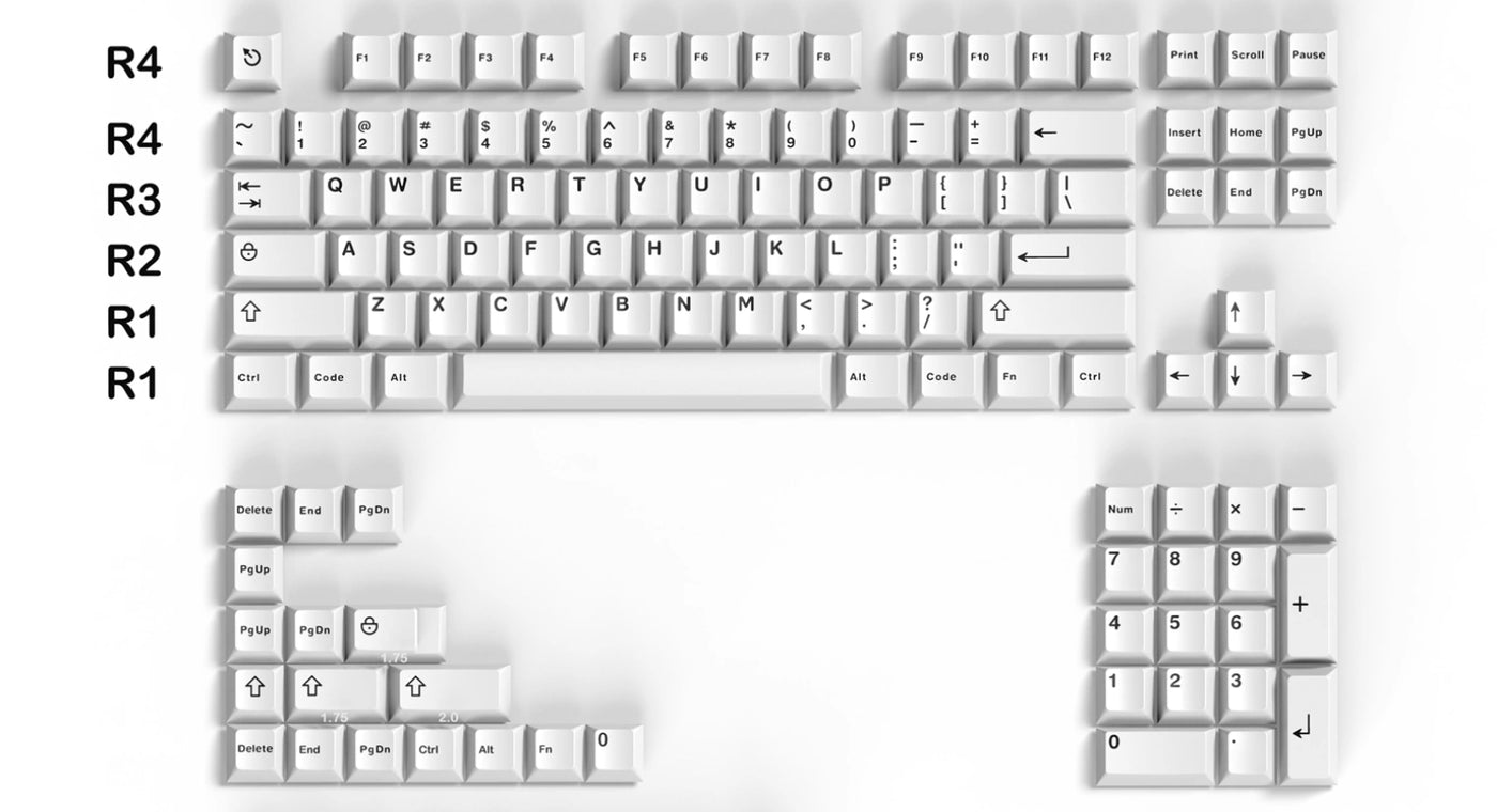 BOW Black Over White Keycaps Set