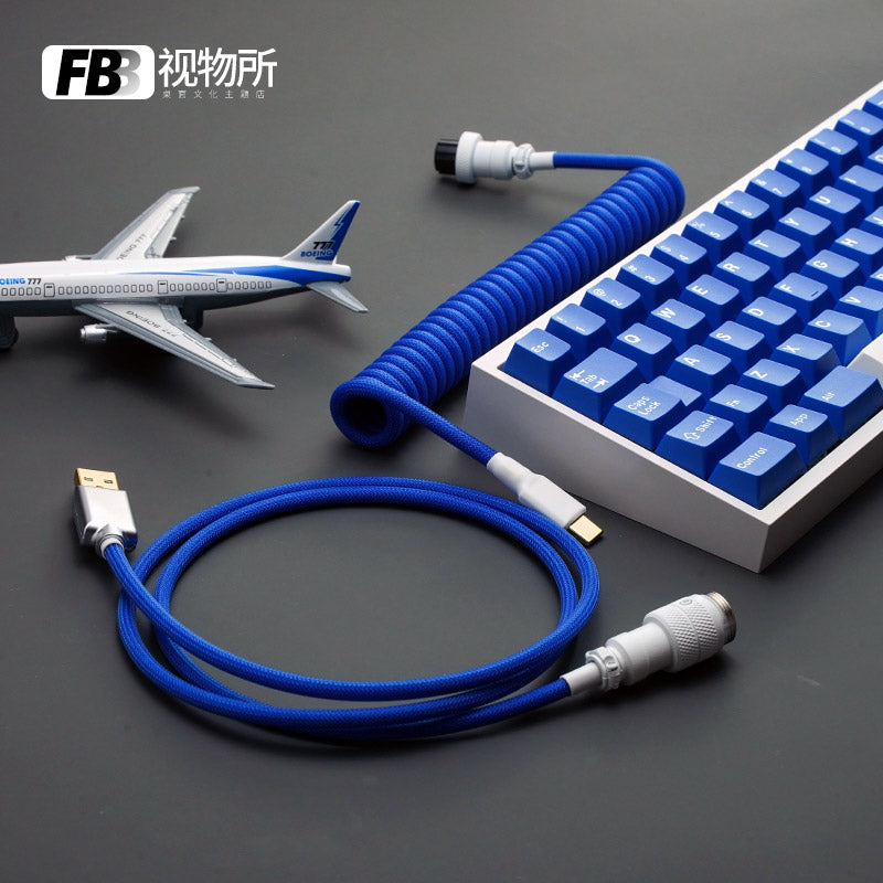 FBB Custom Coiled Aviator USB Cable 'Classic Blue'