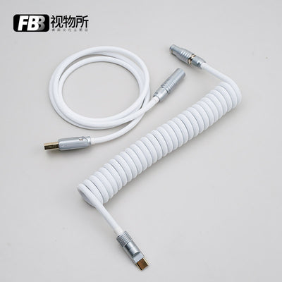 FBB Custom Coiled Aviator USB Cable 'White'