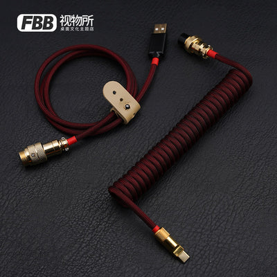 FBB Custom Coiled Aviator USB Cable 'PYGA Wine Red'