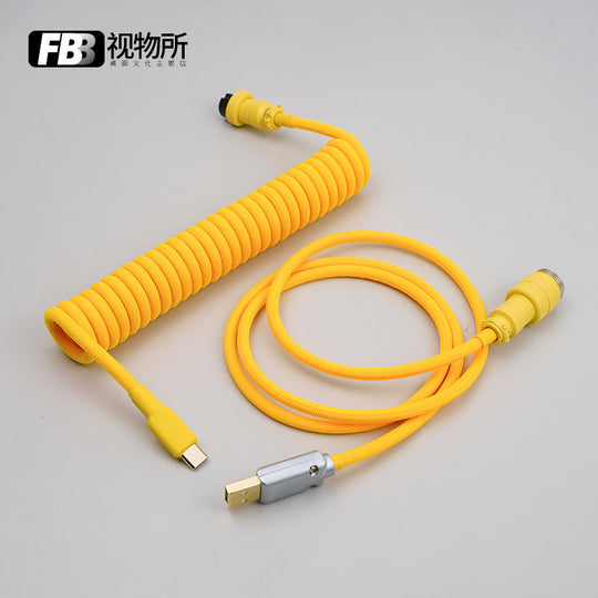 FBB Custom Coiled Aviator USB Cable 'Yellow'