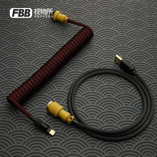 FBB Custom Coiled Aviator USB Cable 'Red Samurai'