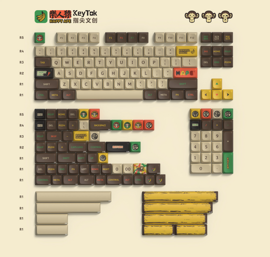 Keytok 'Happy APE' Keycaps Set