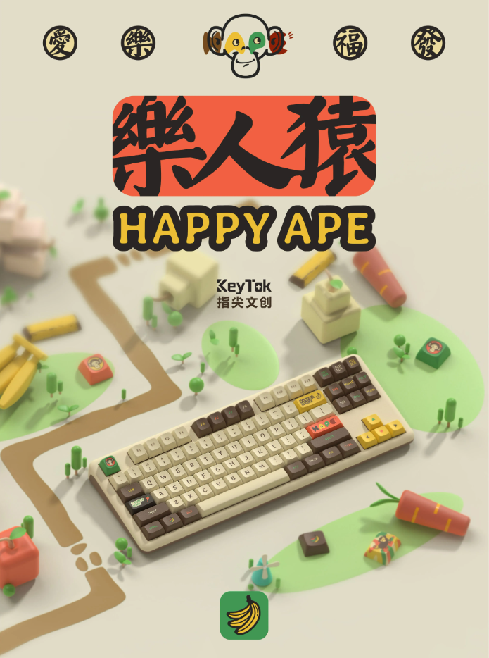 Keytok 'Happy APE' Keycaps Set