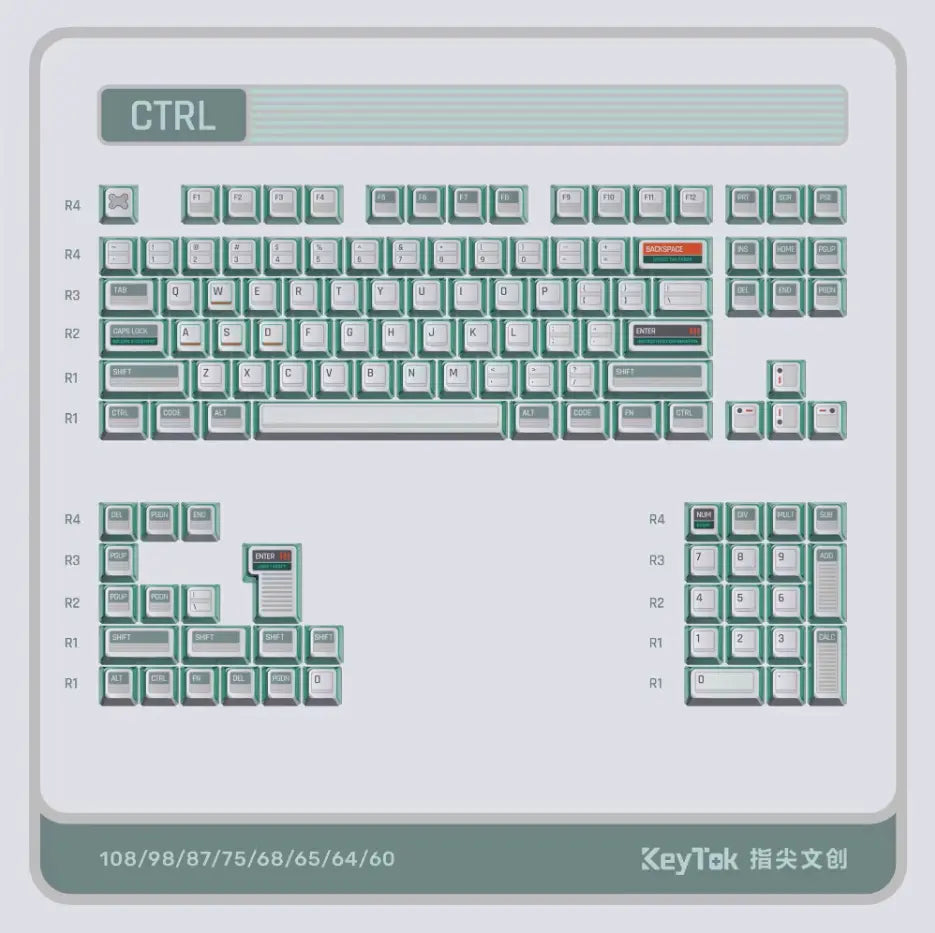 Controller Ctrl Key Cap Keytok 'CTRL' Keycaps Set - Finalkey