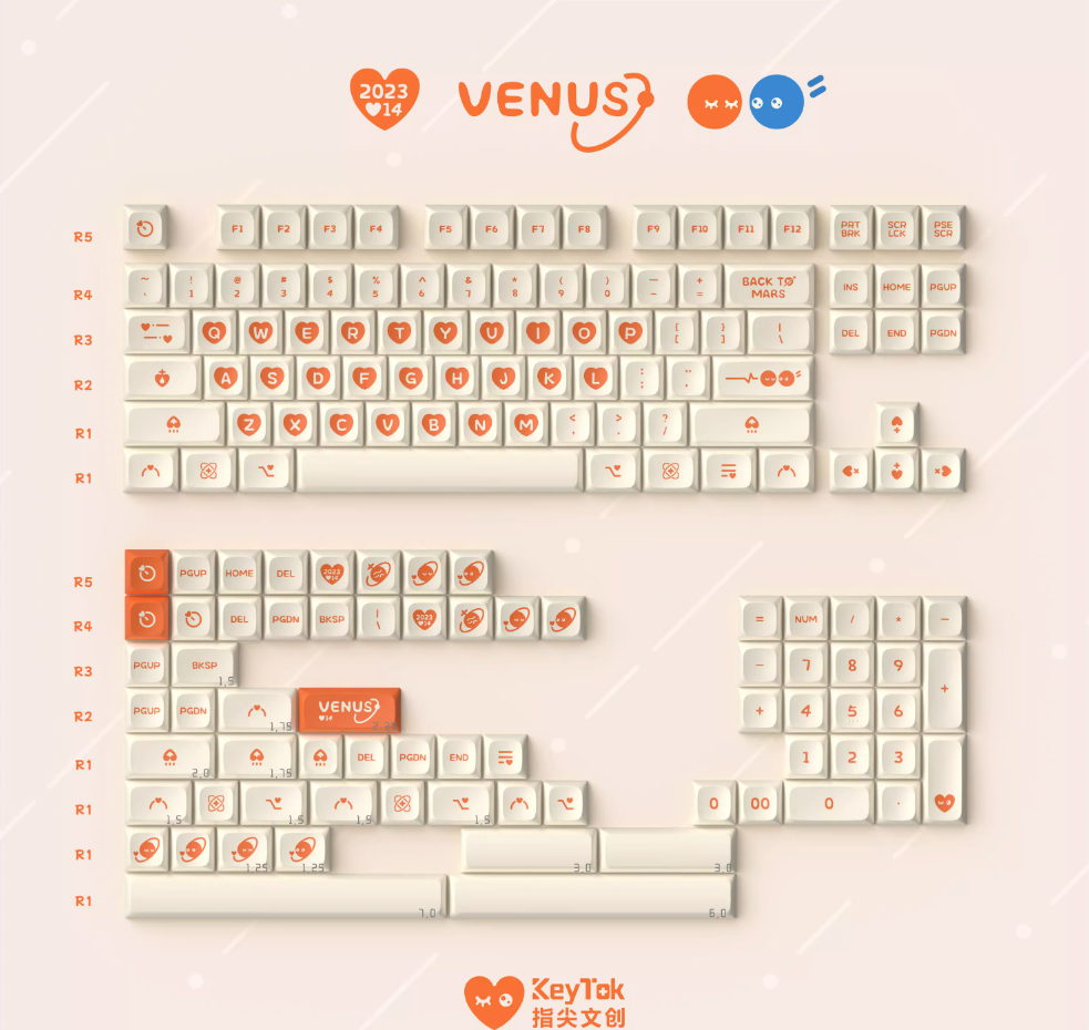 Keytok 'Venus & Mars' Keycaps Set