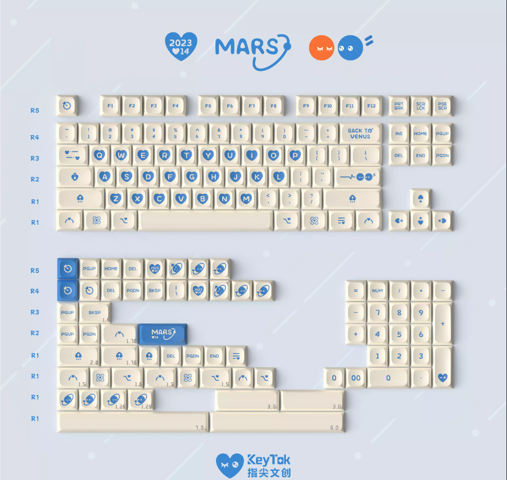 Keytok 'Venus & Mars' Keycaps Set