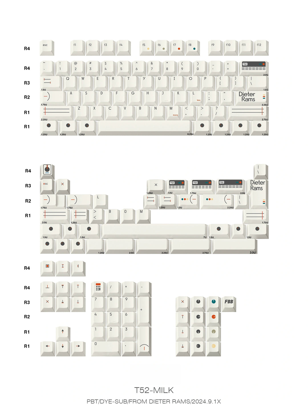 T52 Minimal Keycaps Set