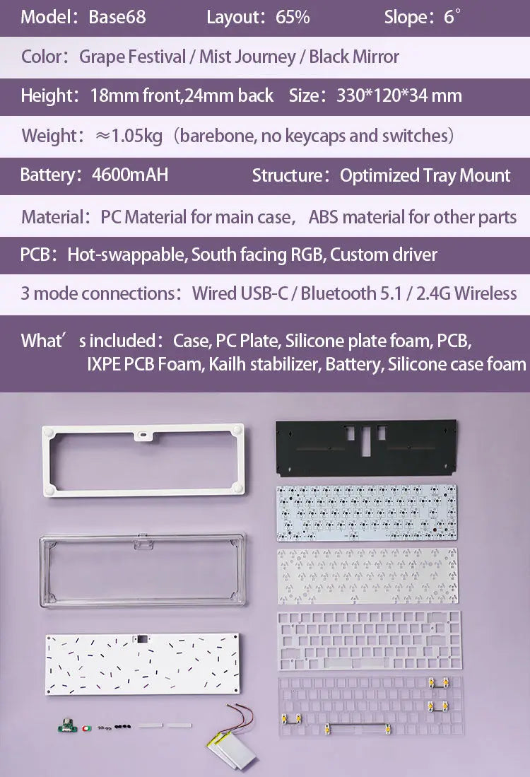 Kit 68 Keyboard Base 68 Keyboard Kit - Finalkey