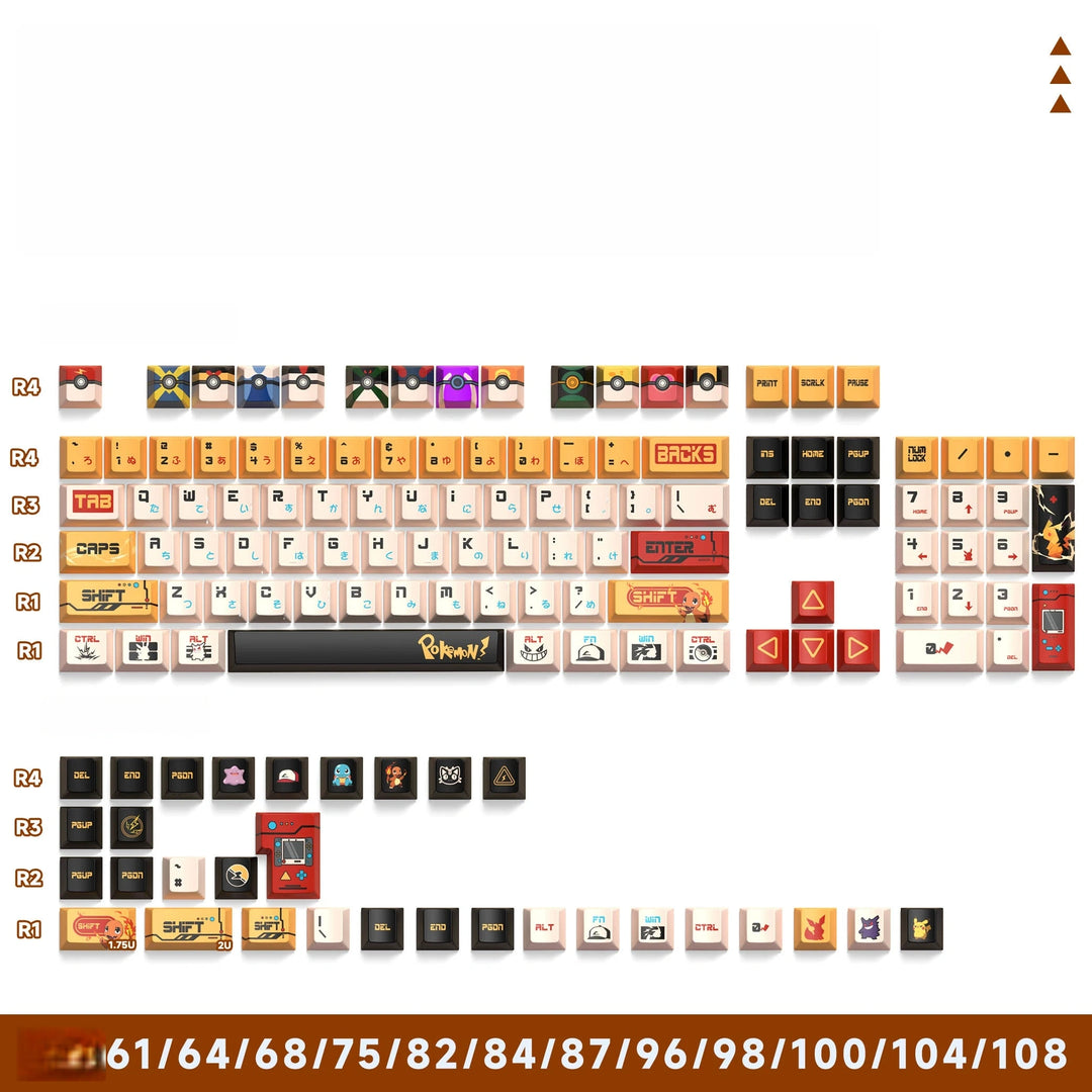 Pokemon Keycaps Set Yellow