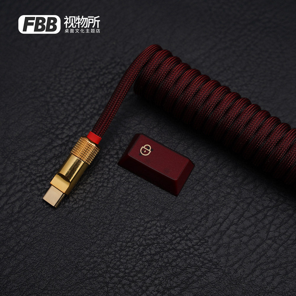 FBB Custom Coiled Aviator USB Cable 'PYGA Wine Red'