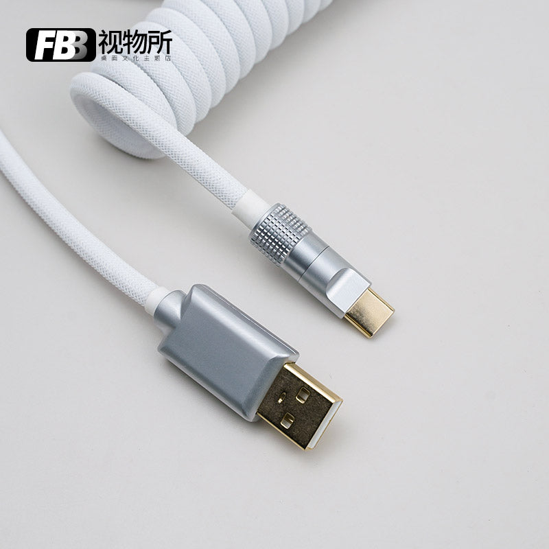 FBB Custom Coiled Aviator USB Cable 'White'