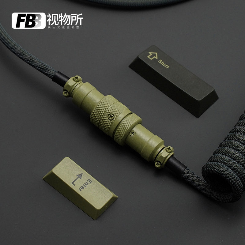 FBB Custom Coiled Aviator USB Cable 'Olive'