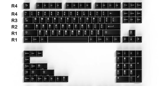 WOB White Over Black Keycaps Set