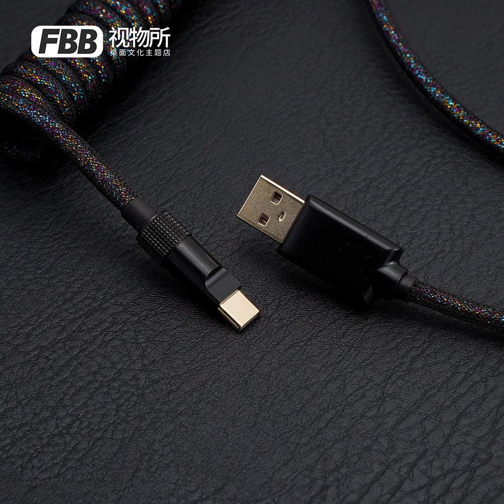 FBB Custom Coiled Aviator USB Cable 'Black Gold Circus'