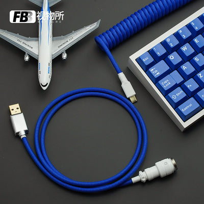 FBB Custom Coiled Aviator USB Cable 'Classic Blue'