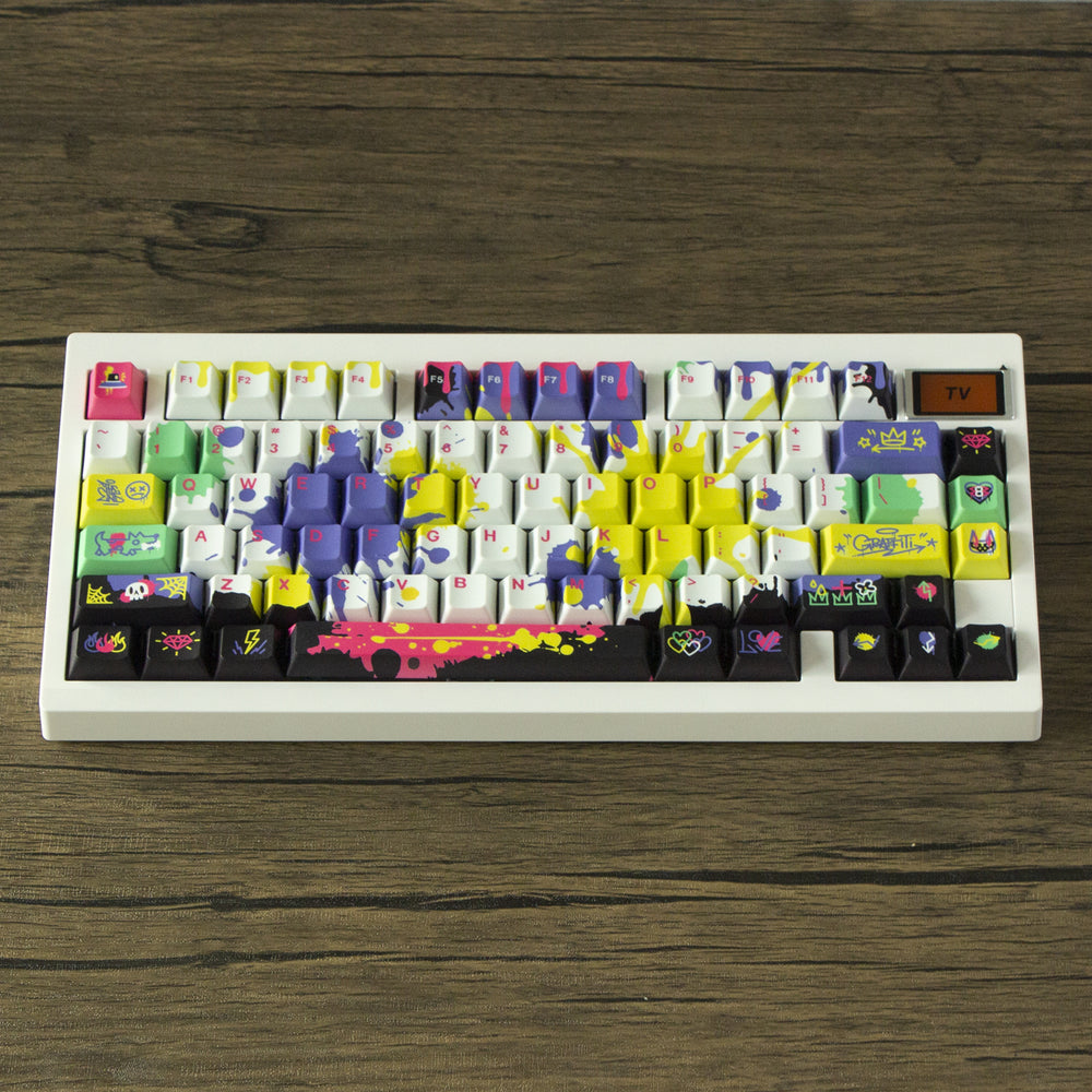 GMK81 Keyboard Graffiti White