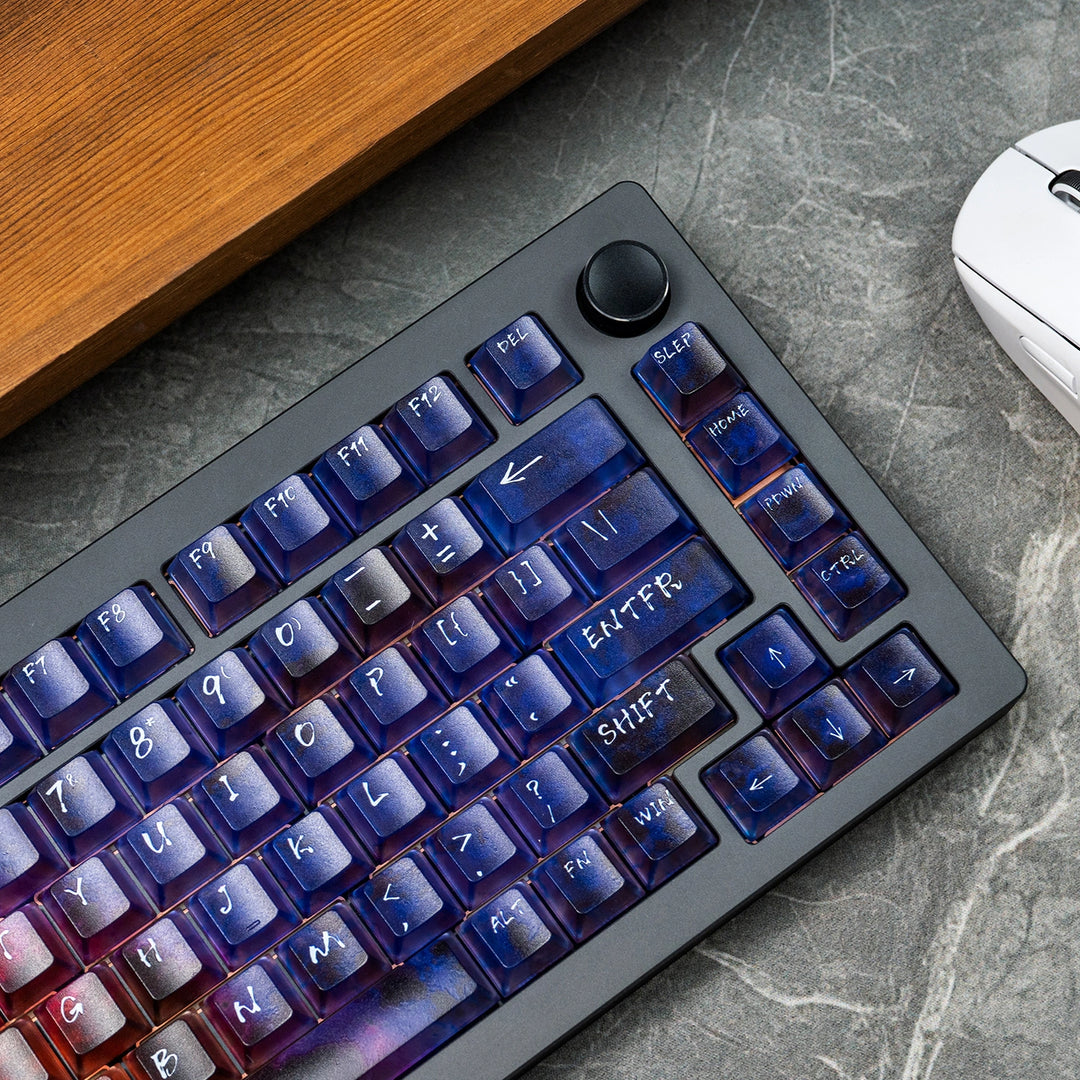 Neon Gradient Transparent Keycaps