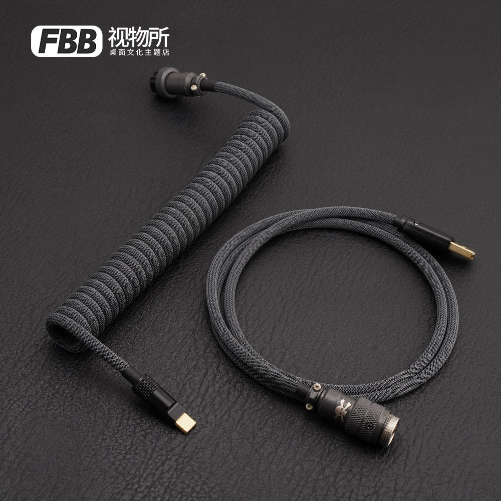 FBB Custom Coiled Aviator USB Cable 'Boneyard'