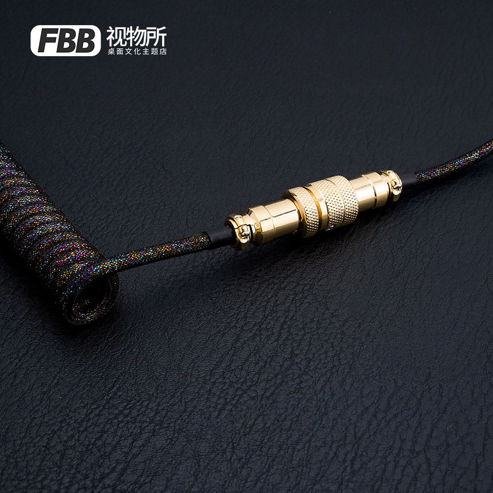 FBB Custom Coiled Aviator USB Cable 'Black Gold Circus'