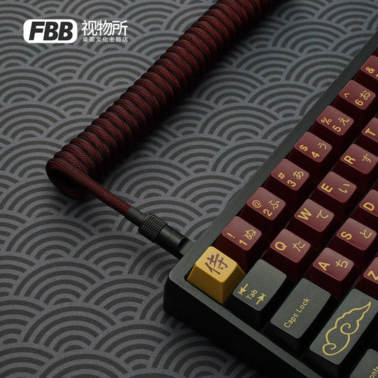 FBB Custom Coiled Aviator USB Cable 'Red Samurai'