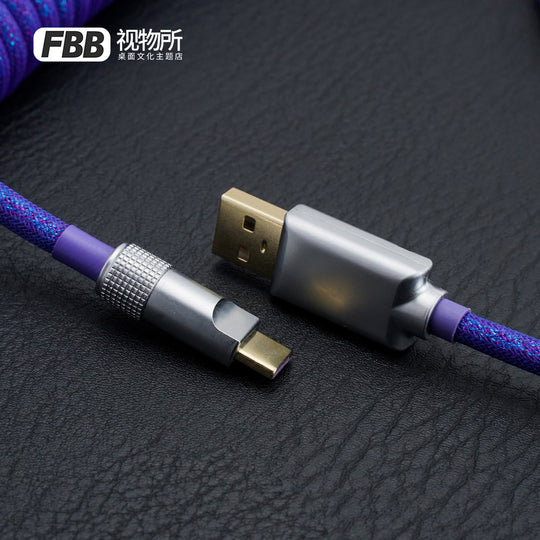 FBB Custom Coiled Aviator USB Cable 'Cyberpunk'