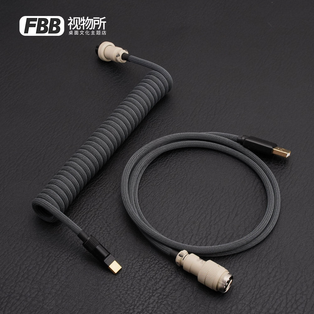 FBB Custom Coiled Aviator USB Cable 'Boneyard'