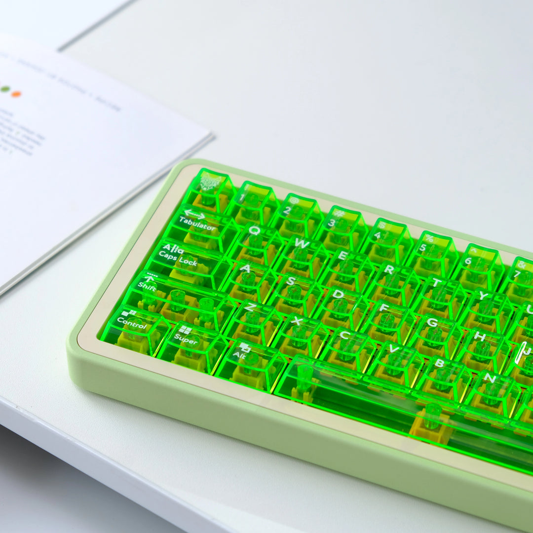 Fluorescent Keycaps Fluorescent Green Transparent Keycaps Set - Finalkey