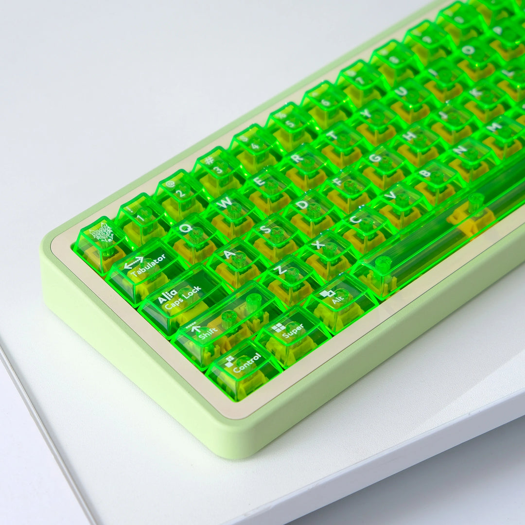 Fluorescent Keycaps Fluorescent Green Transparent Keycaps Set - Finalkey
