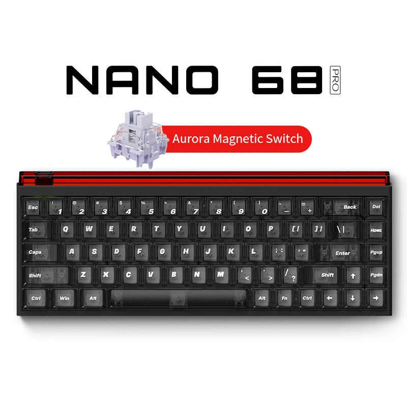 NANO 68 PRO keyboard with Aurora Magnetic Switch on a white background
