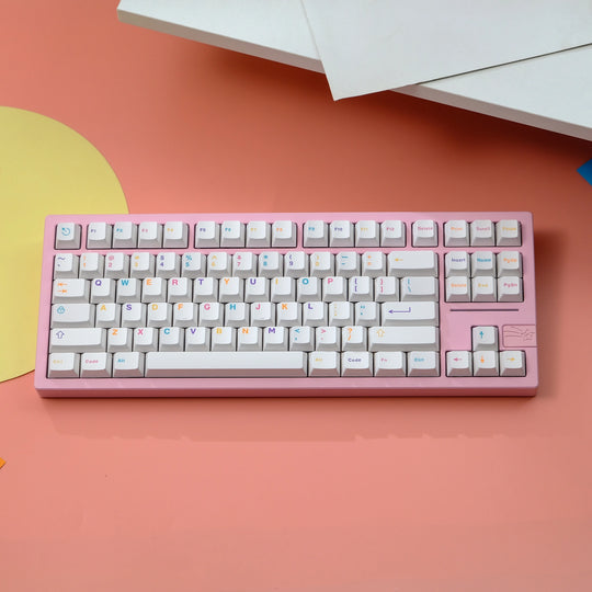 Colorful White Keycaps Set