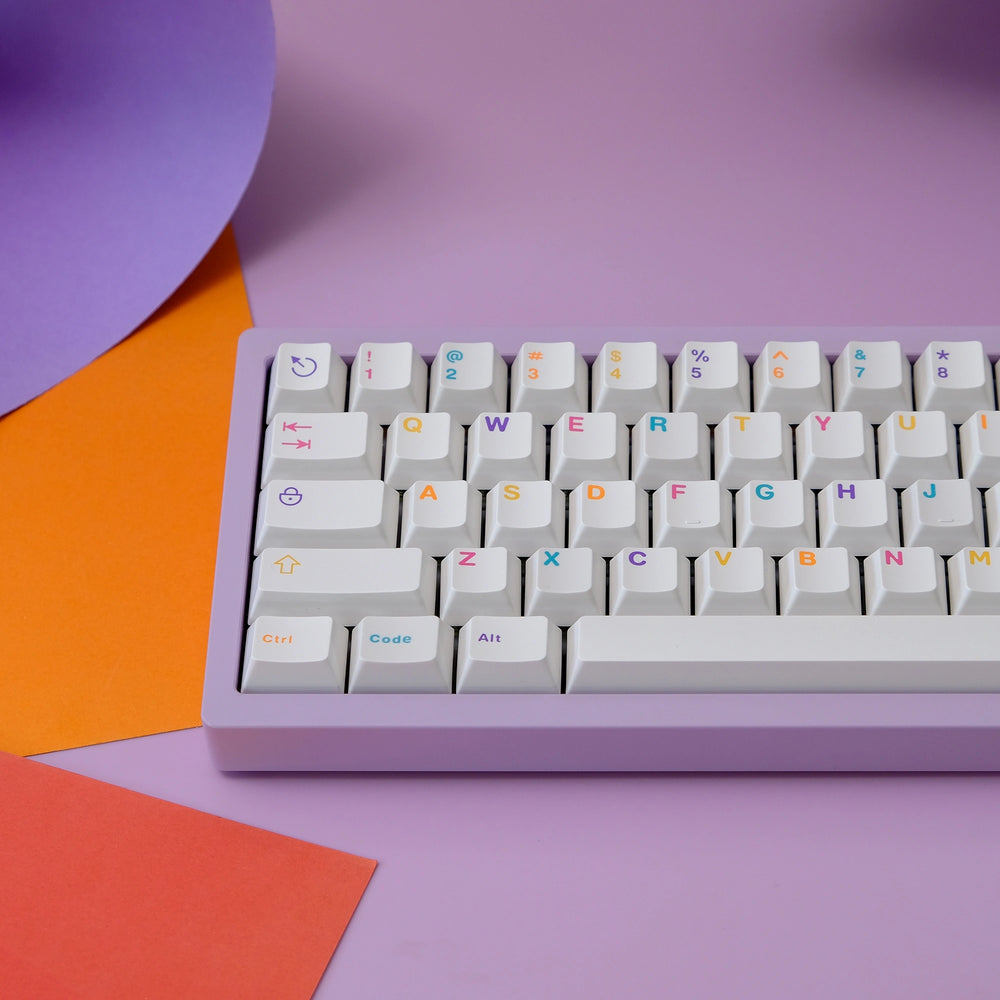 Colorful White Keycaps Set