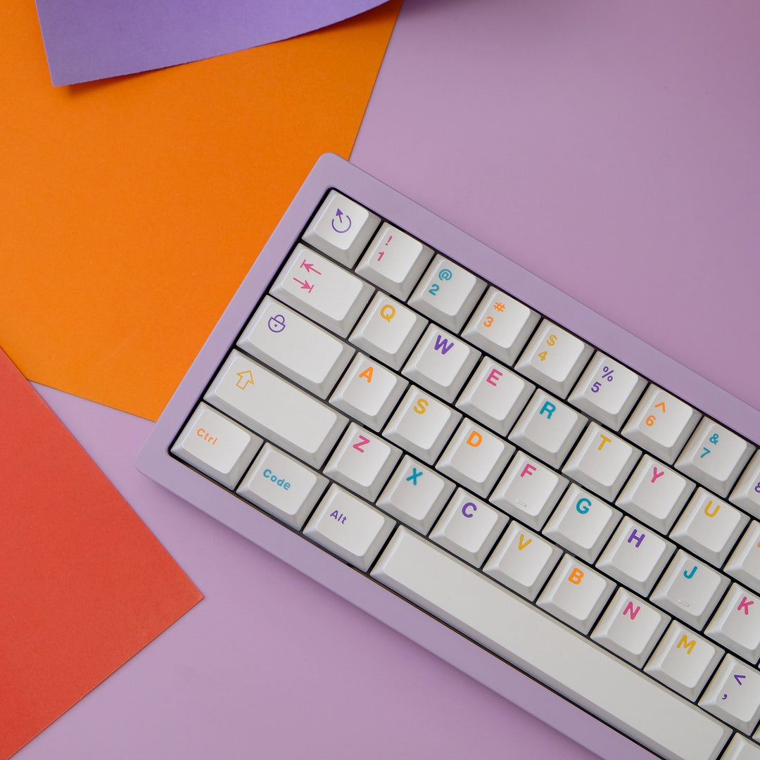 Colorful White Keycaps Set