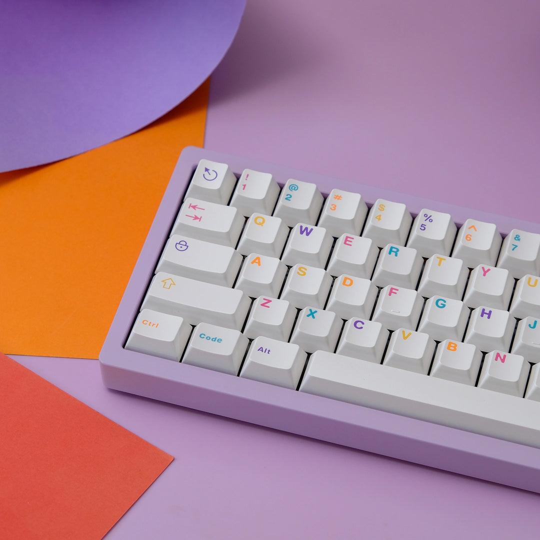 Colorful White Keycaps Set