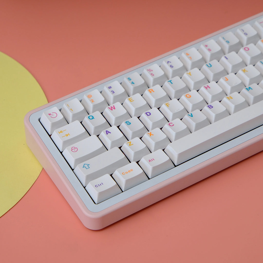 Colorful White Keycaps Set