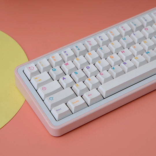 Colorful White Keycaps Set