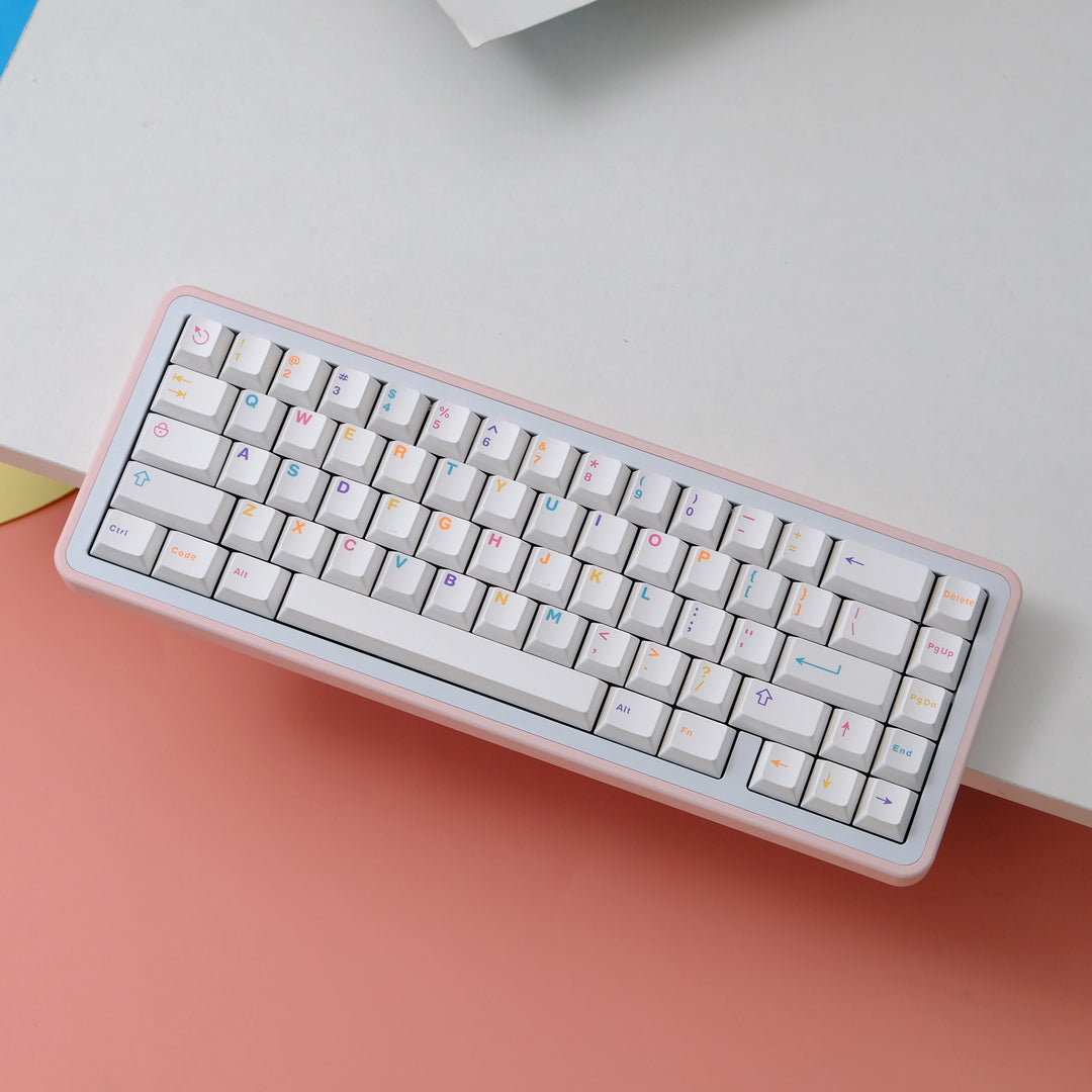 Colorful White Keycaps Set