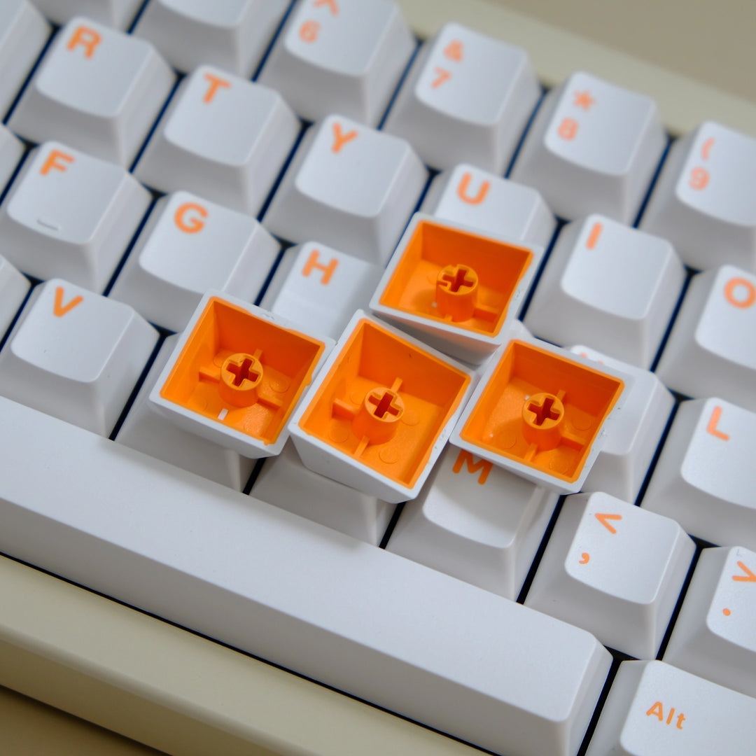 Orange On White Keycaps Set