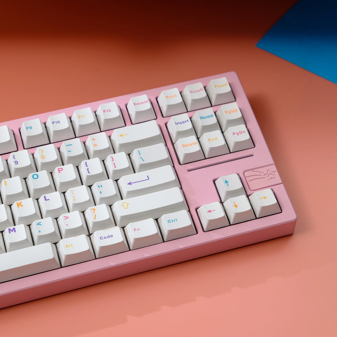 Colorful White Keycaps Set