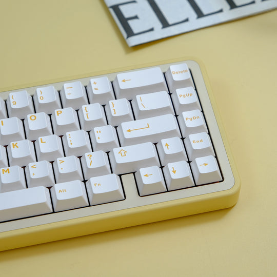 Yellow On White Keycaps Set