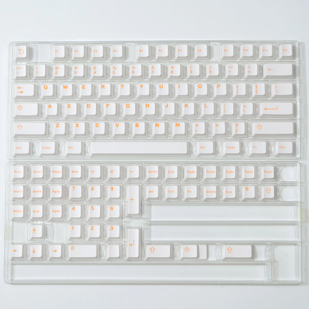 Orange On White Keycaps Set