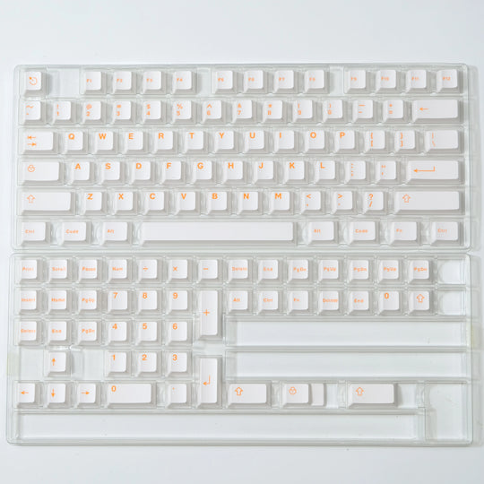 Orange On White Keycaps Set